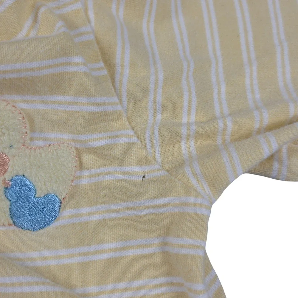 Vintage Tykes by Carters Yellow Striped Duck Footed Sleeper 6-9 Months Snaps
